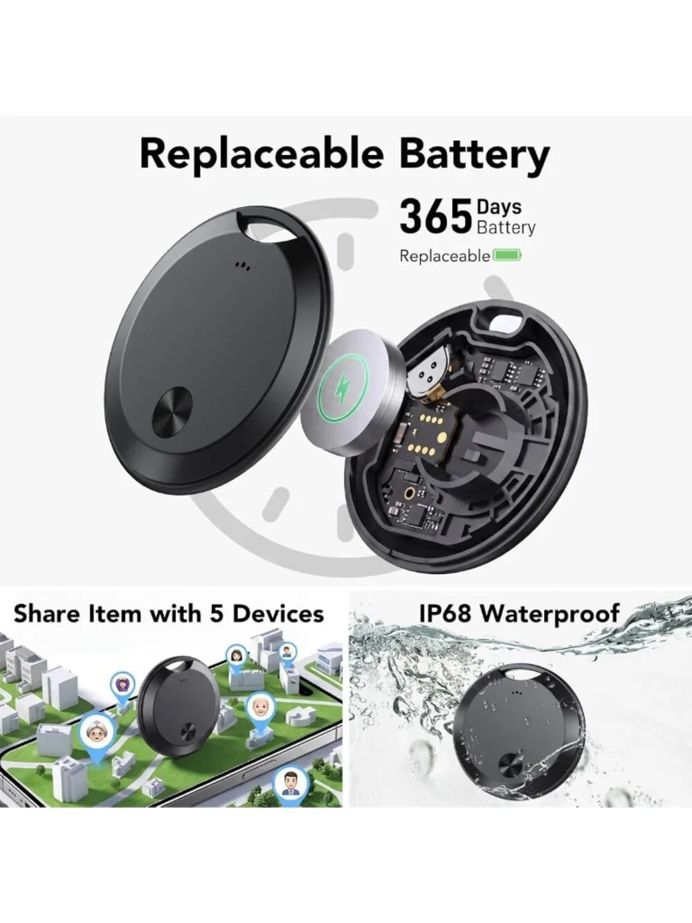 Bluetooth Item Locator Tags for Android & iOS - Smart Tracker for Keys, Luggage
